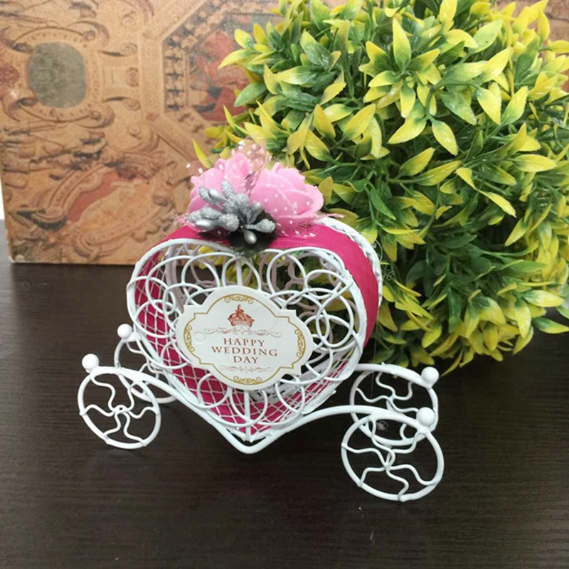 1 pc Lovely Cinderella pumpkin Carriage Candy Chocolate Birthday Wedding Party Favour Decoration Heart gift party food boxes