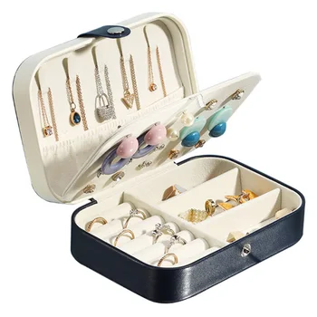

Travel Jewelry Case,Small Jewelry Box,Portable Travel Jewelry Box Organizer Display Storage Case for Rings and Earrings