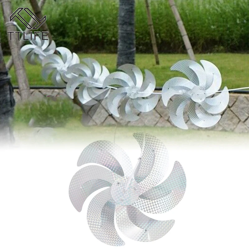 

10m Bird Repellent Windmill String, Outdoor Bird Repellent Windmill String Garden Decoration Reflective Bird Drive Garden Tools