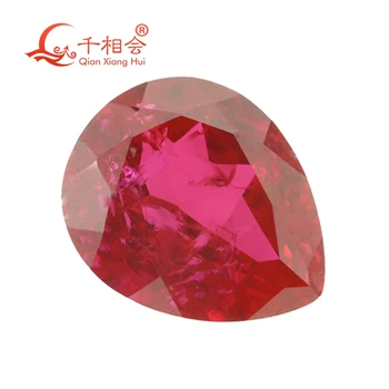 

pear shape di amond cut r uby 5# including minor cracks and inclusions corundum loose gem stone