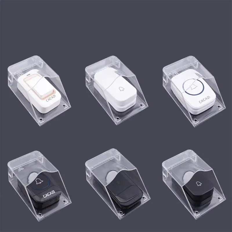 Waterproof Cover for Wireless Doorbell Smart Door Bell Ring Chime Button Transmitter Launchers Transparent
