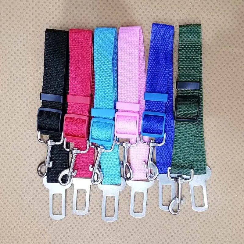 Correa de nailon para asiento de mascotas, arnés para perros, cinturón de seguridad para vehículo, suministros de Gato, Clip de viaje ajustable para cinturón de seguridad