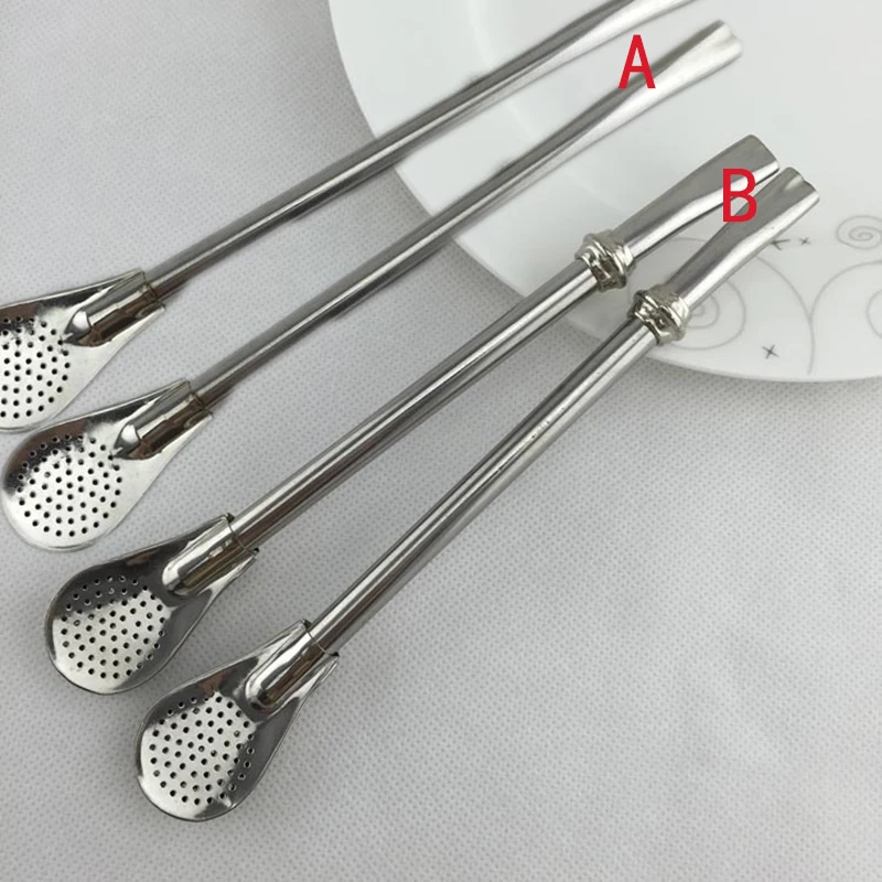 Drinking Straw Spoon Stainless Steel Tea Yerba Mate Straw Gourd Bombilla Filter Spoons Reusable Metal Tea Tools Horse Tea Spoon1