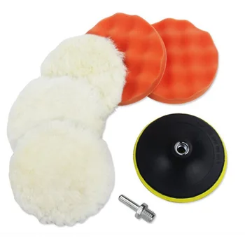

6Inch Car Polishing Disc 7Pcs/Set Self-Adhesive Buffing Waxing Sponge Wool Wheel Polishing Pad For Car Polisher Drill Adapter