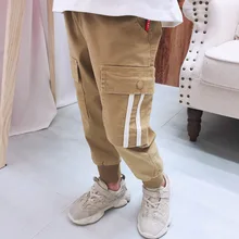 Нижнее белье для мальчиков из натуральный хлопок комбинезон, комплект одежды штаны-шаровары штаны- осень записная книжка С ПЕРЕПЛЕТОМ с посадкой узкие брюки для малышей; детские длинные штаны для малышей модные Универсальные