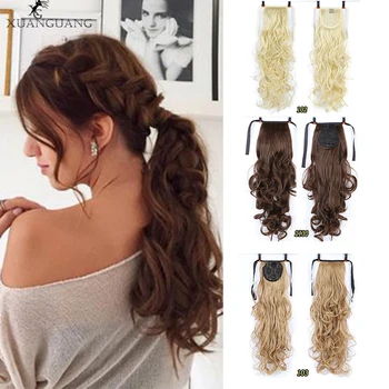 

XUANGUANG Fashion Curly bandages ponytail The wig Hair extensions ponytail extension Synthetic wigs