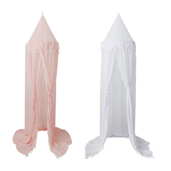 

KAMIMI New Baby Room Hairball Tassel Home Decoration Lace e Bed Children'S Chiffon Petal Tent Ruffle Mosquito Net