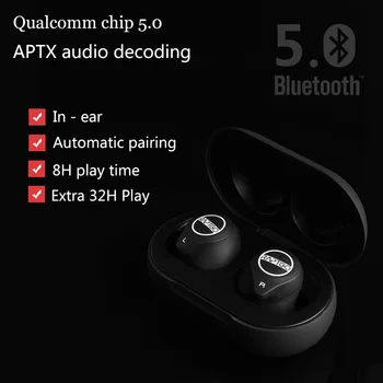 

Bluetooth 5.0 True Wireless Earbuds AptX codec Touch Volume Control Earphones Waterproof Built-in Mic 6.0mm Enhanced Drivers
