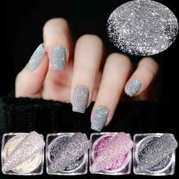 

6 Colors/Set Sparked Holographic Fine Diamond Drilling Powder Glitter Fragment Acrylic Nail Art Decoration Manicure DIY Tips