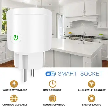 

EU Plug WiFi Socket Smart Phone Timing Outlet Switch Remote Control for Alexa for google home for IFTTT for AI Speaker
