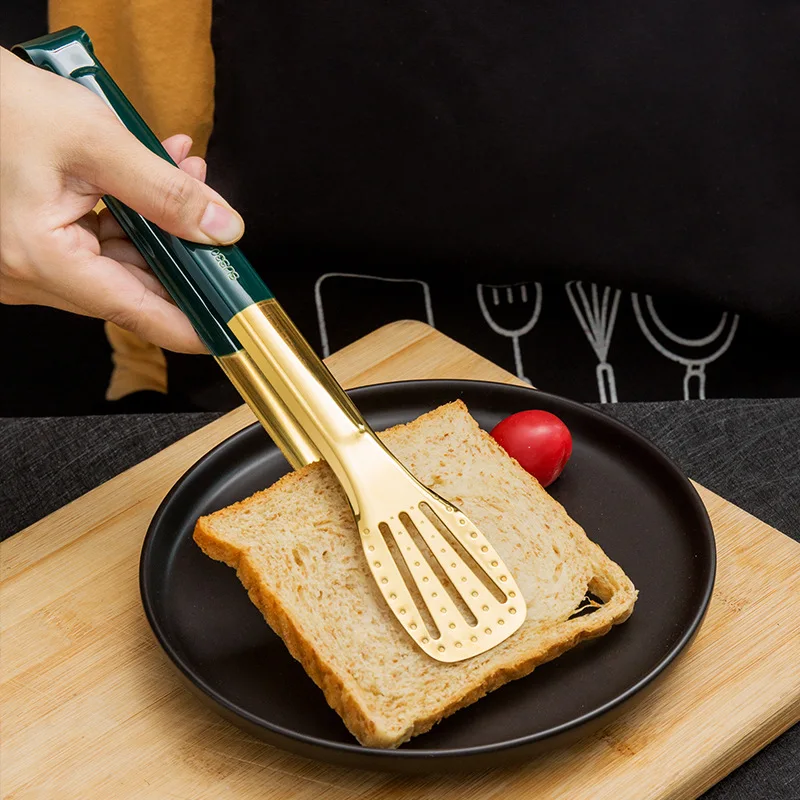 Stainless Steel Food Barbecue Grilling Tongs Heat Resistant Salad Bread Buffet Non-Stick Clip Cooking Clamp Kitchen Accessories