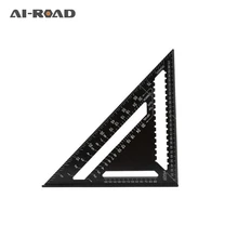 Метрический треугольник квадратная линейка 1" черный измерительные инструменты Алюминиевый сплав скорость квадратный транспортир митер для плотника