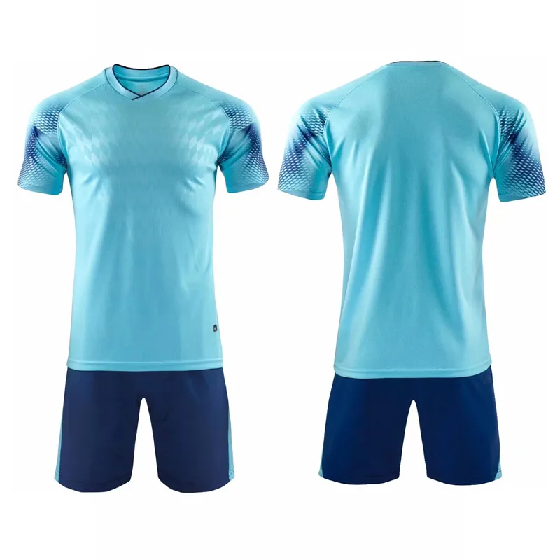 Для маленьких мальчиков и девочек Футбольная форма футболmyst Кофты на заказ для детей, тренировочный костюм для футбола Футбол мяч для регби одежда комплект для детей детская одежда - Цвет: light blue