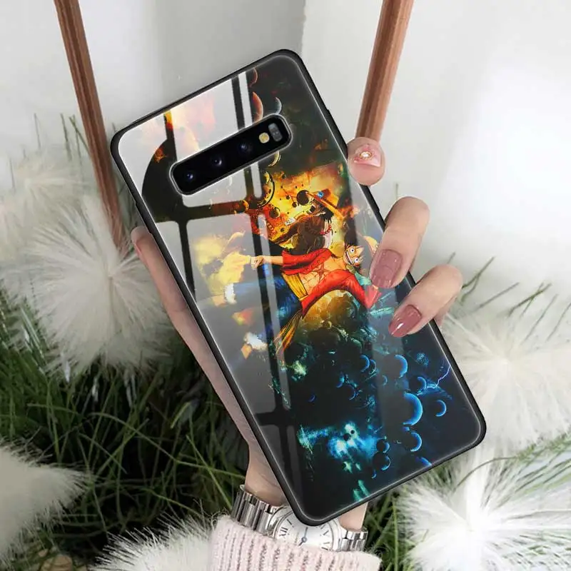 07 One piece Monkey D Luffy закаленное стекло чехол для samsung Galaxy S10 S10e S9 S8 Note9 Note 10 Plus 5G A50 A30 задняя оболочка - Цвет: 07