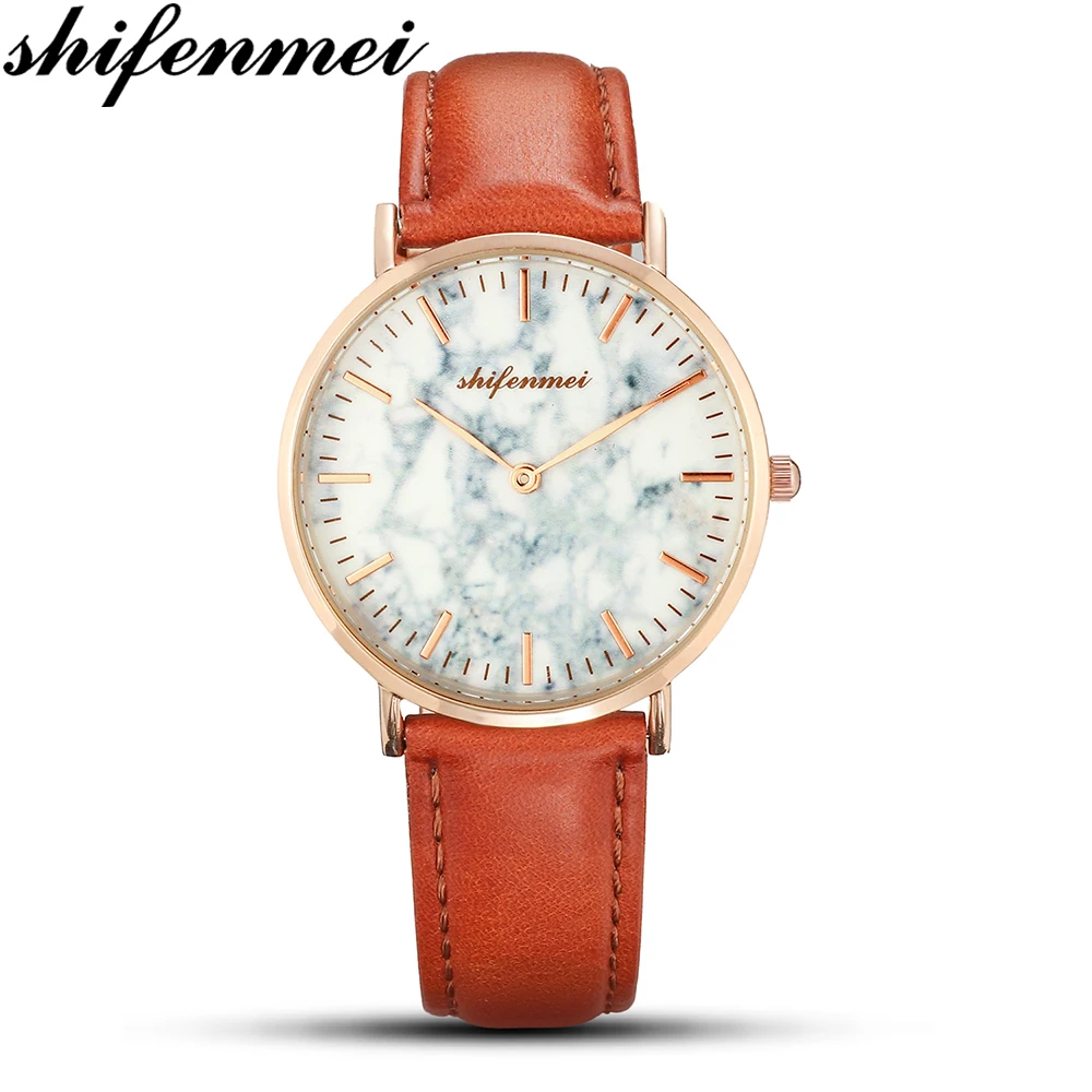 

shifenmei S1075D Retro Design Woman Watch Leather Band Dress Watch Business Leather Wristwatch Gift Relogio Masculino 2019