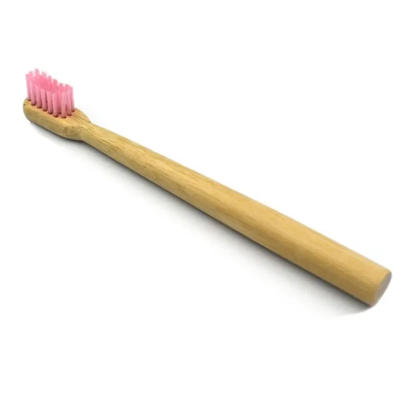 1 шт. детская зубная щетка с мягкой щетиной деревянная зубная щетка натуральная бамбуковая ручка уход за полостью рта Экологичная зубная щетка для путешествий - Цвет: Розовый