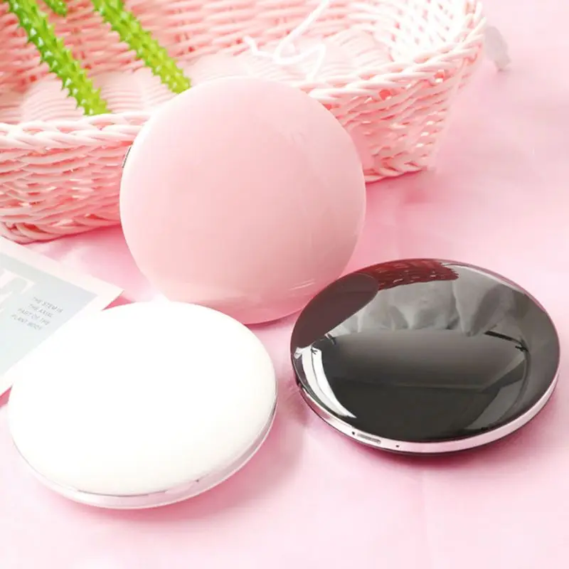

Creative LED Lighted Mini Round Makeup Mirror 3X Magnifying Compact Travel Portable USB Rechargeable Dimmable Cosmetic Tool X5XC