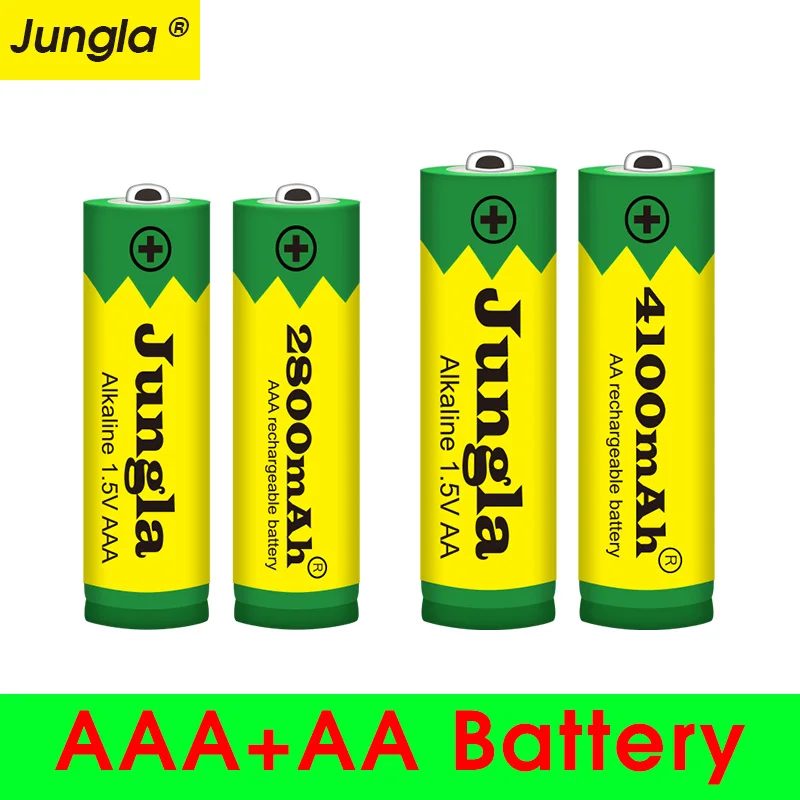 1,5 в AAA 2800 мАч Щелочная аккумуляторная батарея+ 4100 мАч AA щелочная батарея для Светодиодный светильник игрушечные Часы MP3-плеер - Цвет: Золотой