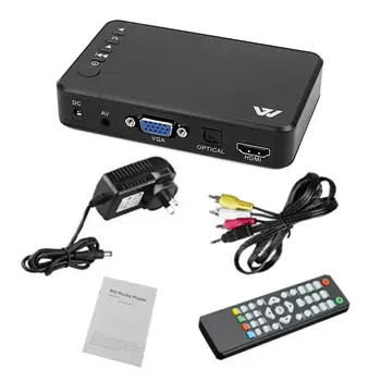 

Mini 1080P HD Multimedia Player 5V/2A High Quality HDMI Multimedia TV BOX 3 Outputs HDMI/VGA/AV USB SD Card EU US UK AU Plug