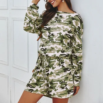 

Loose Printed Camouflage Women Playsuits Long Sleeve Casual Rompers Army Green Camou Spring Jumpsuits Shorts Moda Feminina G1186
