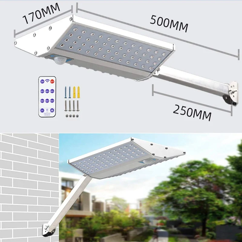 SZYOUMY высокое качество солнечные двухсторонние 96 Led Дистанционное управление солнечное Панорамное освещение Солнечный настенный светильник для сада 1600lm