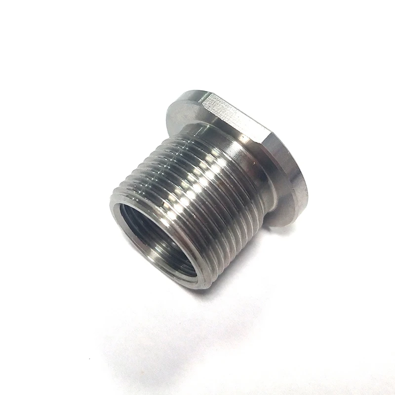 Stainless Steel 1/2-28 to 5/8-24 Automotive Threaded Oil Filter Adapter