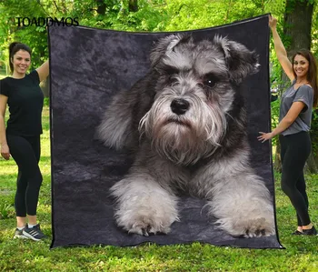 

TOADDMOS Drop Ship 1PCS Schnauzer Dog Funny Design Air Condition Quilt Warm Sofa Home Textile Travel Portable Premium Blankets