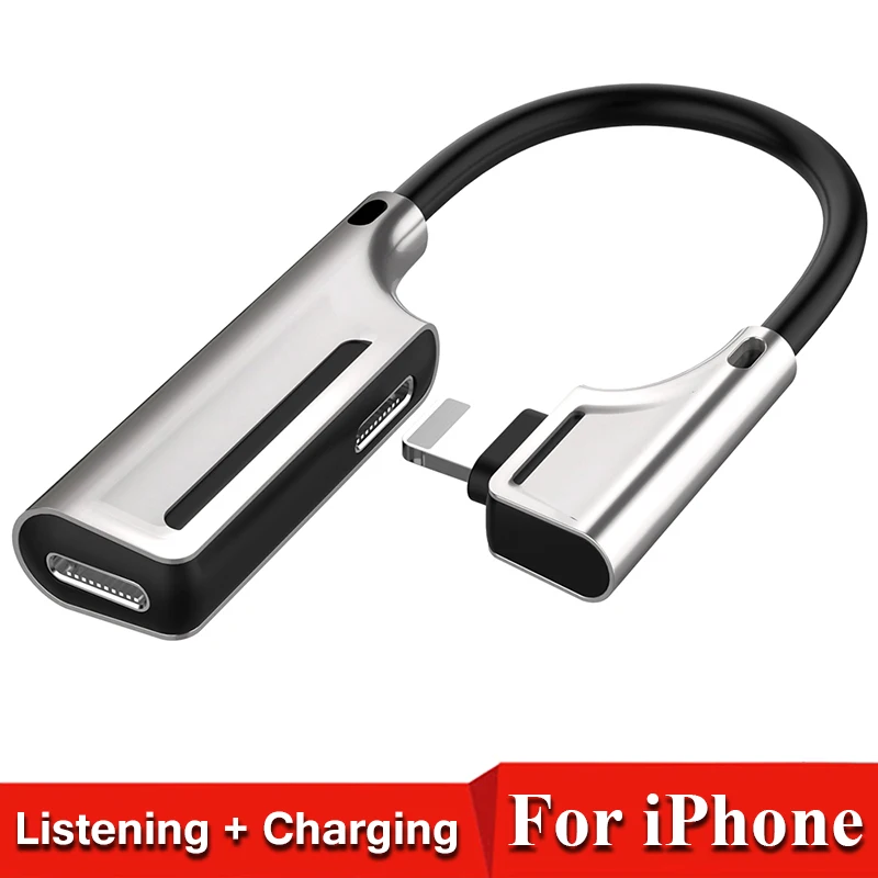 

Aux Audio For Dual 8 Pin to 3.5mm Jack Connector Earphone Headphone OTG Adapter For iPhone Xs Max Xr XS X 8 7 Plus Splitter