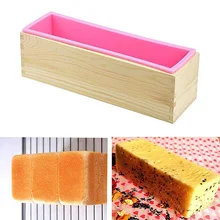 1200 мл пищевой силиконовый торт Прямоугольная форма кусок мыла деревянная коробка DIY Инструменты для изготовления кухонных принадлежностей