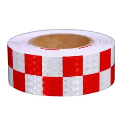 Ruban de sécurité réfléchissant en PVC, adhésif haute visibilité pour la circulation routière, autocollant de signalisation pour chantier, 5cm x 50m 