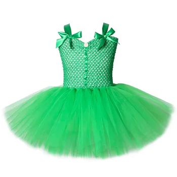 

2019 Green Fairy Girls Mesh Tutu Dress Princess Girl Birthday Party Dress Kids Christmas Halloween Fancy Dress Costumes 2-12Y