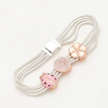 925 пробы Серебряный браслет Цветы Подвески в виде насекомых браслеты для женщин День Святого Валентина День рождения Рождество год Ювелирные изделия Подарки