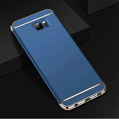 Роскошный металлизированный чехол для телефона для Samsung Galaxy S8 S9 плюс S6 S7 край J4 J6 A50 A40 A60 A70 A20 A30 A10 жесткий чехол - Цвет: Blue