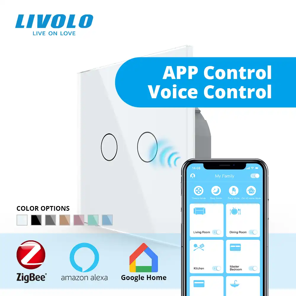 Interruptor Tactil Sensor 1 Gang Interruptores Inalambricos Inteligente para Hogar Compatible con Android y la Aplicaci/ón iOS para Smart Home Teepao Interruptor WiFi