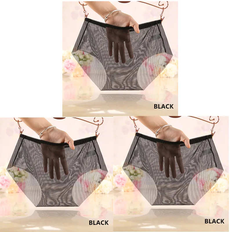 black X 3 3 шт./компл. Бесшовные дышащие ультратонкие женские сексуальные трусики средней талии женское нижнее белье прозрачные трусы плюс размер L-3XL HP803 - Цвет: black X 3