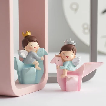 

Nordic Creative Figurines Cute Living Room Statues Desk Decoration Fairy Gift Resin House Figurines Decoracao Home Decor DB60BJ