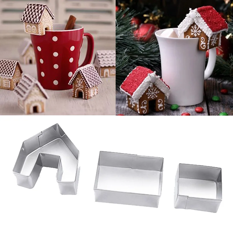 Christmas Tree Cookie Cutter Mold Stars Shape Fondant Cake Biscuit Cutter 3D Cake Decorating Tools Xmas Baking Moulds Navidad