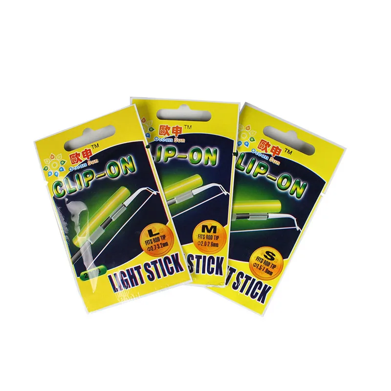 

Clip On! 20Pcs(10bags) XL L M Night Fishing Lighting Stick Wand Green chemical glow stick fishing light stick B331