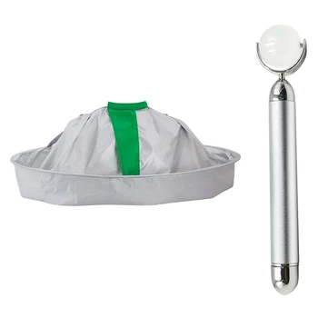 

1Pcs Hair Cutting Cape Umbrella Cloak Hair Catcher & 1Pcs Electric Jade Roller Slimming Face Massage Lifting Vibrating