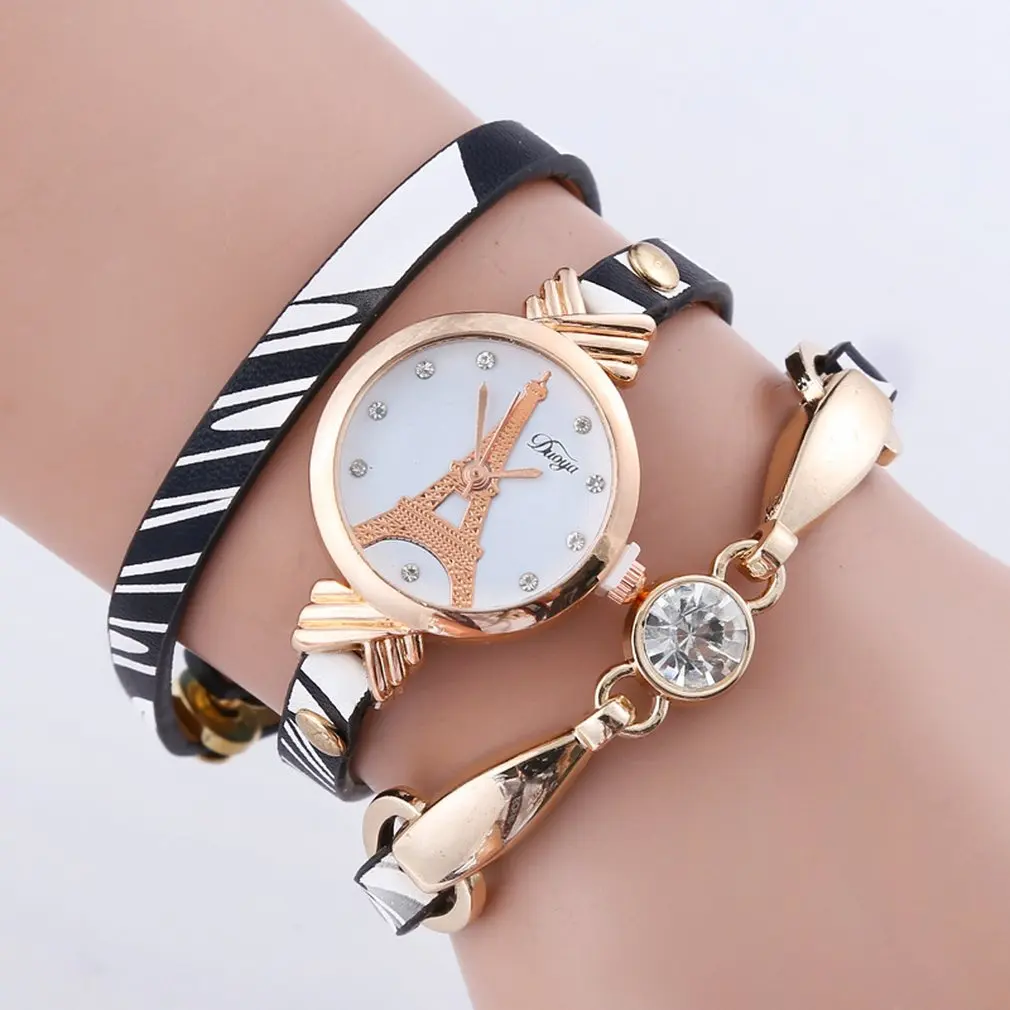 

SC141 Coloured Striped Tower Lady's Bracelet watch Lady Quartz Watch Fashion Leather Women Watch Casual Wrist Watch