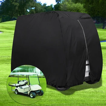 

Waterproof Golf Cart Cover 4 Passenger Dustproof Storage for EZ Go Club Yamaha Black