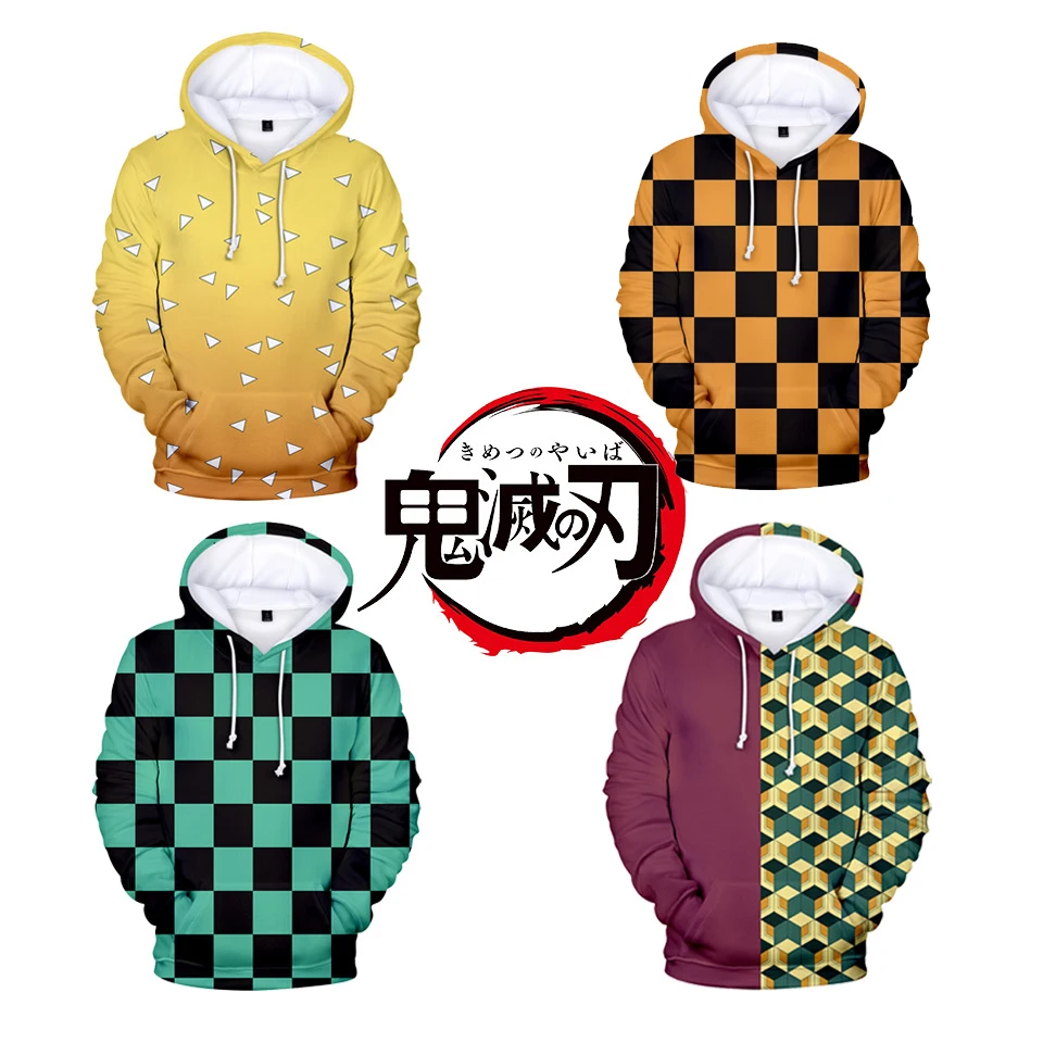 Unisex Demon Slayer 3D Hoodies Hooded Sweatshirts Men Women Kimetsu No Yaiba Cosplay Costume Anime Streetwear Clothes | Тематическая