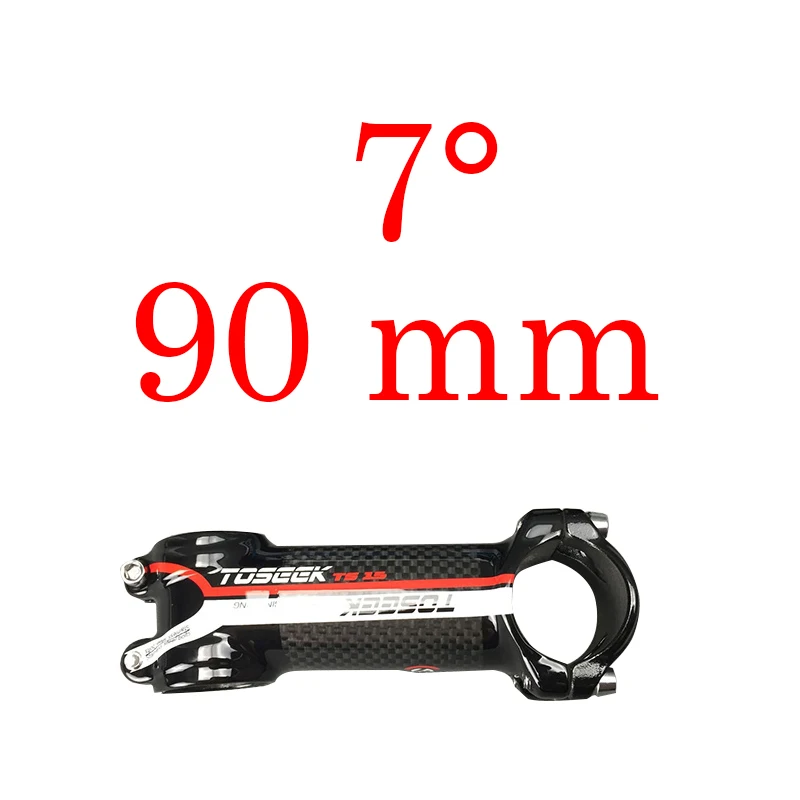 Red 90mm Toseek велосипед стержень супер светильник 102 г! Угол 7 длина 70 мм-110 мм Высококачественный углеродный алюминиевый стержень красный синий зеленый желтый Глянец - Цвет: Red 90mm