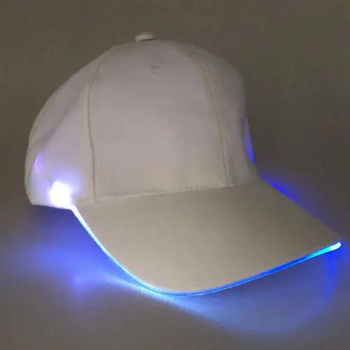 White Colorful Light Модная унисекс, однотонный светодиодный светящийся бейсбольный головной убор для рождественской вечеринки, фуражка, регулируемые спортивные кепки, летние женские мужские шапки - Цвет: White Colorful Light