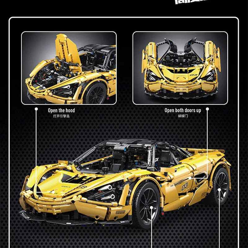 Technic Series McLaren P1 Orange Racing Car APP радиоуправляемая модель строительный блок мощный