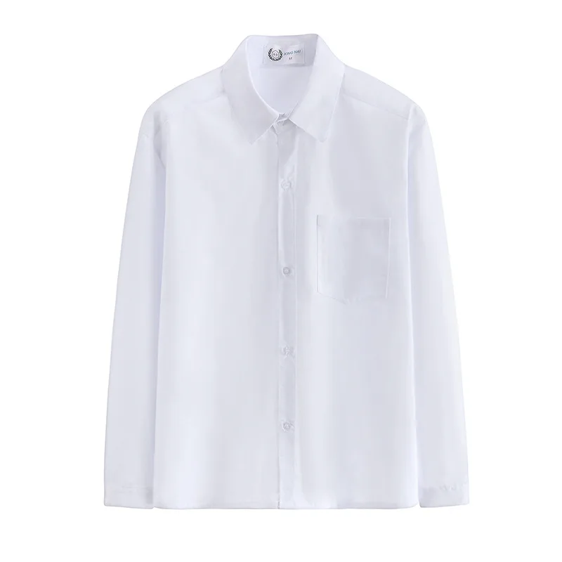 Популярная Корейская школьная форма для мальчиков, рубашка Jk для колледжа, новая летняя Рабочая форма с v-образным вырезом и длинными рукавами, топы для студентов, свободная белая рубашка