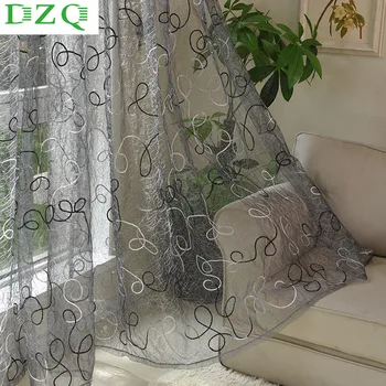 

Modern Embroidered Tulle Curtains for Living Room Bedroom Kitchen Luxury Style Sheer Curtains for Window Tulle Curtains Drapes