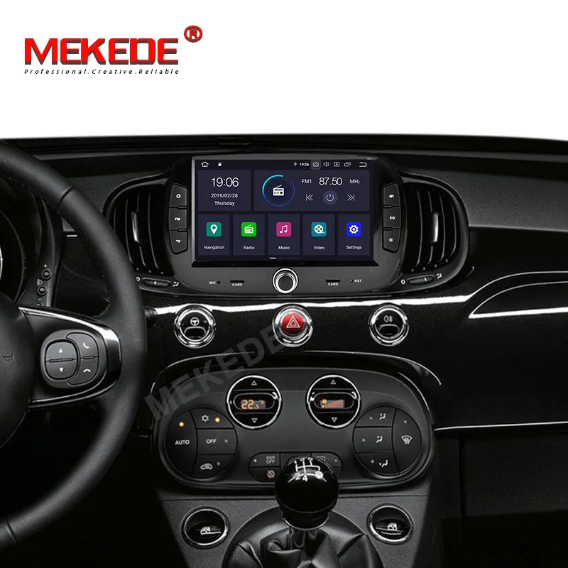 Android 9,0 4+ 64G Автомобильный CD dvd-плеер для FIAT 500-+ gps навигация 1024X600 Двухканальное радио мультимедиа 7 дюймов головное устройство