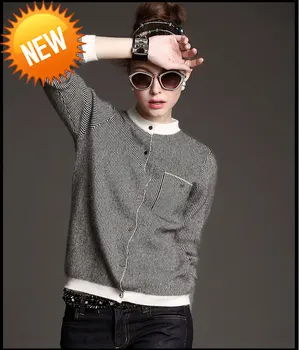 

Cashmere Women's Autumn Winter Stripe Cardigan Sweater Wool Elastic Sweaters Slim Tight Bottoming Knitted Cardigans