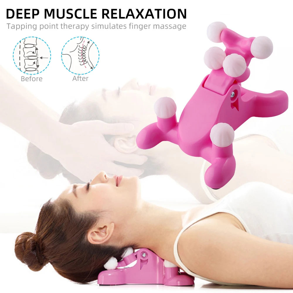 

Cervical Pillow Neck and Head Massager Magic Neck Support Device Spinal Relaxation Chiropractic Pain Relief